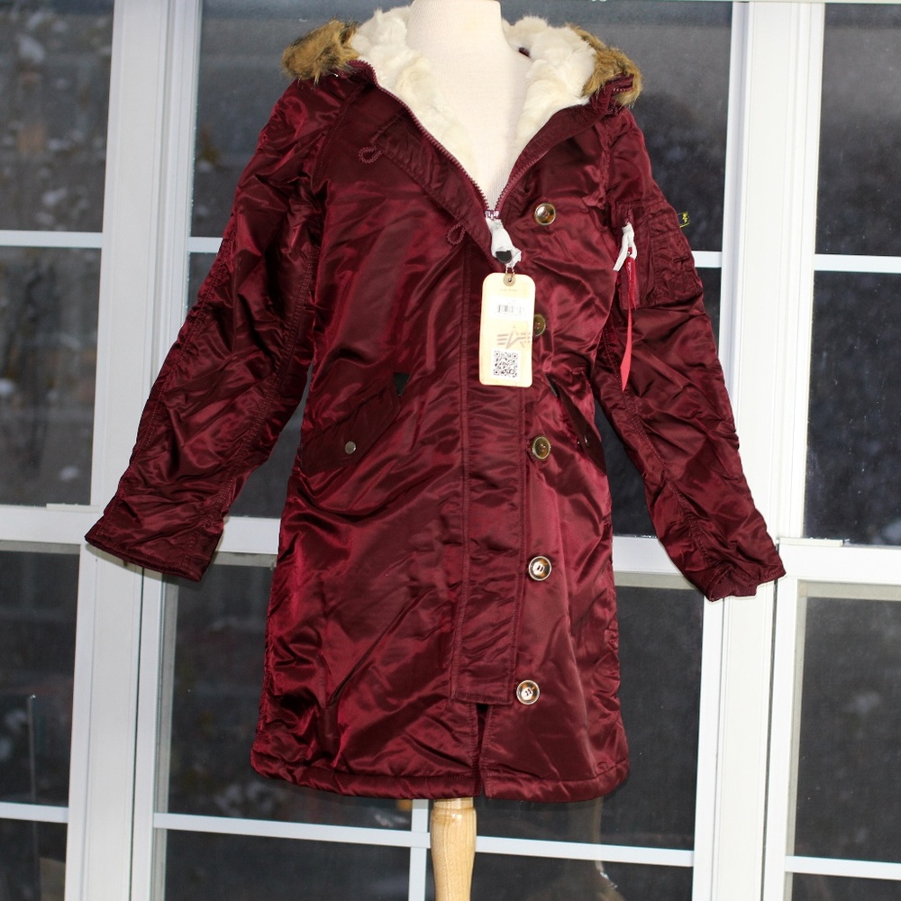 **SOLD**Alpha Industries ELYSE PARKA Maroon/White NEW